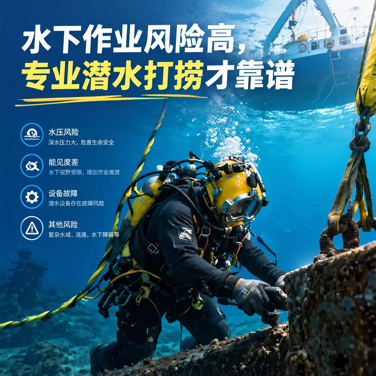 水下作业风险高，本溪专业潜水打捞才靠谱